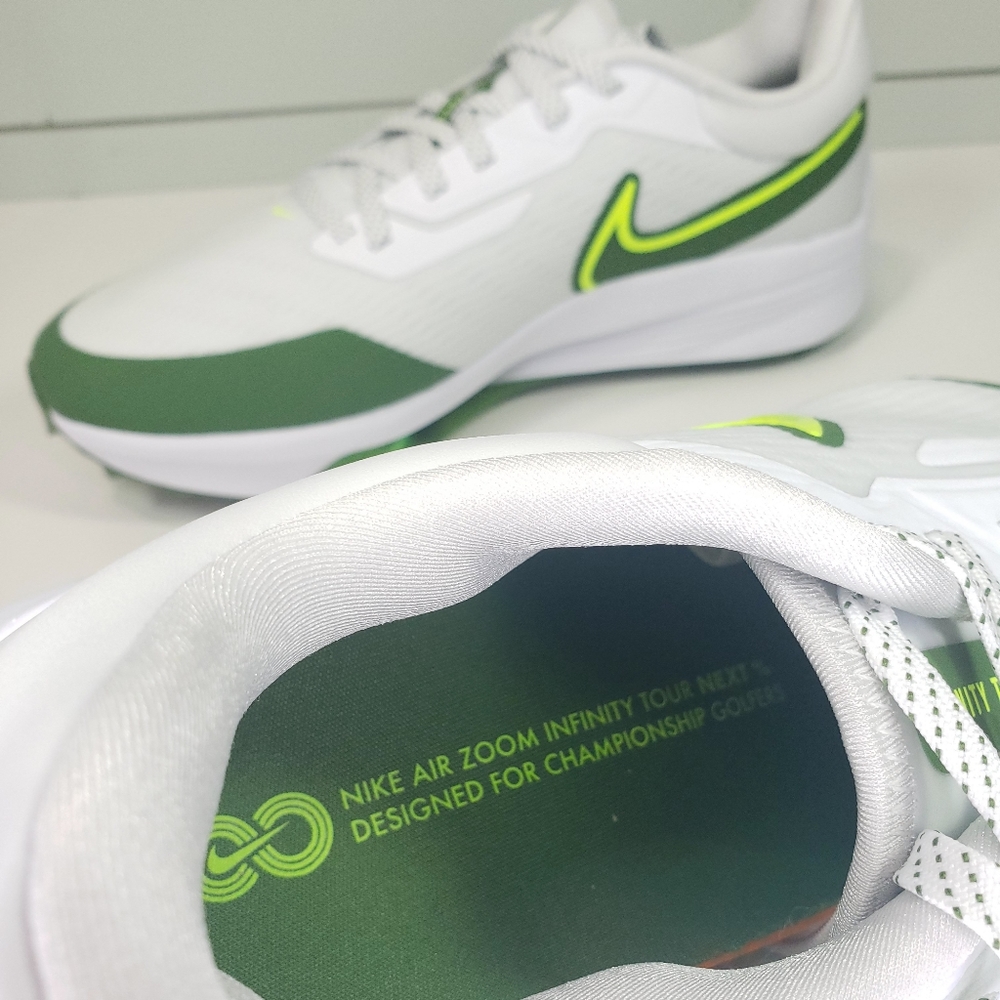 Nike Air Zoom Infinity Tour Next% Wide White Treeline Golf Shoes Men's size 10.5 - Picture 8 of 10